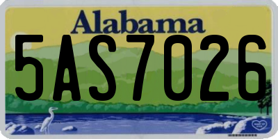 AL license plate 5AS7026