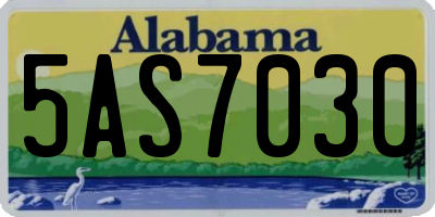 AL license plate 5AS7030