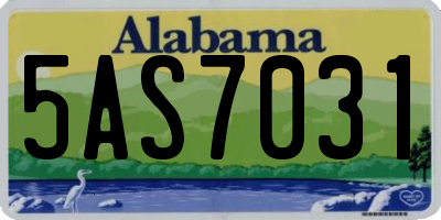 AL license plate 5AS7031
