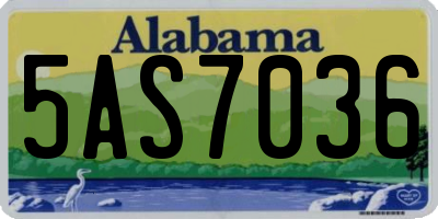 AL license plate 5AS7036