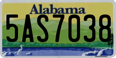 AL license plate 5AS7038