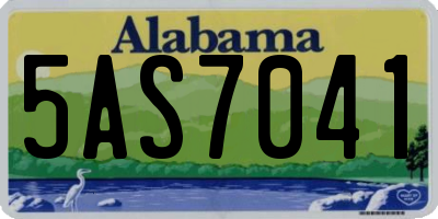 AL license plate 5AS7041