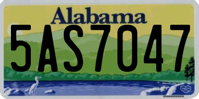 AL license plate 5AS7047