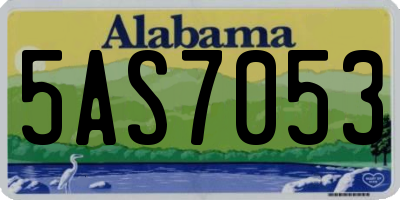AL license plate 5AS7053