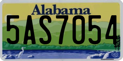 AL license plate 5AS7054