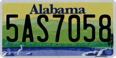 AL license plate 5AS7058