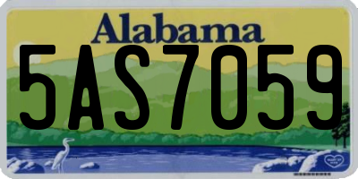 AL license plate 5AS7059