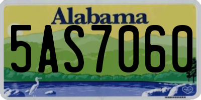 AL license plate 5AS7060