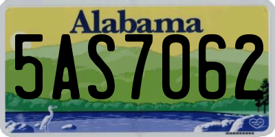 AL license plate 5AS7062