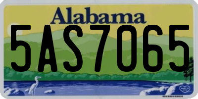 AL license plate 5AS7065