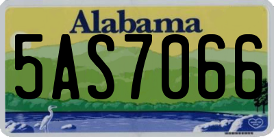 AL license plate 5AS7066