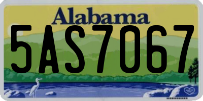AL license plate 5AS7067