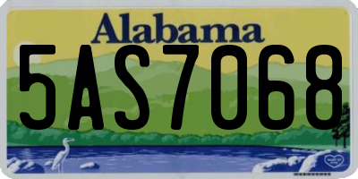AL license plate 5AS7068
