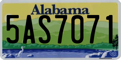 AL license plate 5AS7071