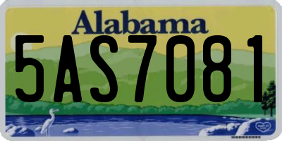 AL license plate 5AS7081