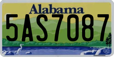 AL license plate 5AS7087