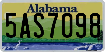 AL license plate 5AS7098