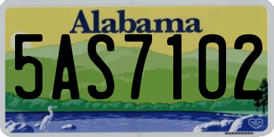 AL license plate 5AS7102