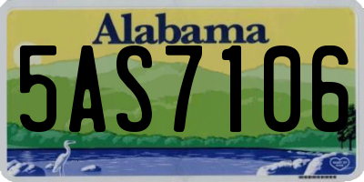 AL license plate 5AS7106