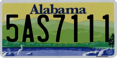 AL license plate 5AS7111