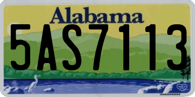 AL license plate 5AS7113