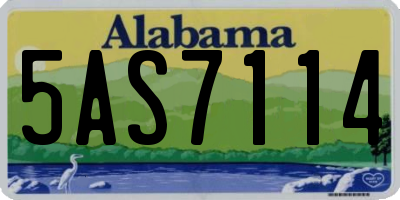 AL license plate 5AS7114