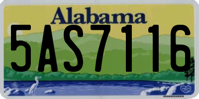 AL license plate 5AS7116