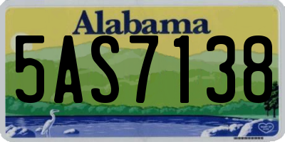 AL license plate 5AS7138