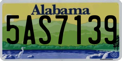 AL license plate 5AS7139