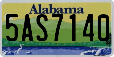AL license plate 5AS7140
