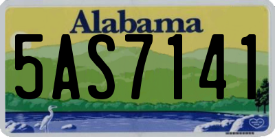 AL license plate 5AS7141