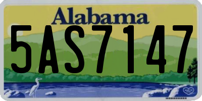 AL license plate 5AS7147