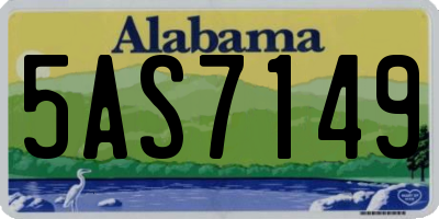AL license plate 5AS7149