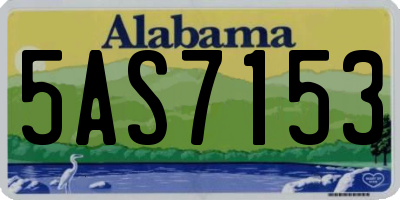 AL license plate 5AS7153