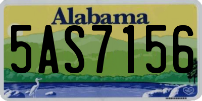 AL license plate 5AS7156