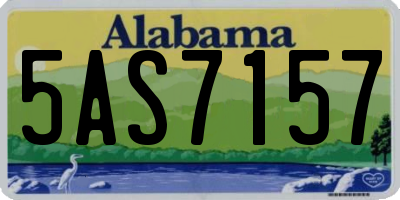 AL license plate 5AS7157