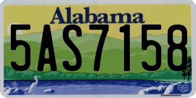 AL license plate 5AS7158