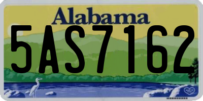 AL license plate 5AS7162