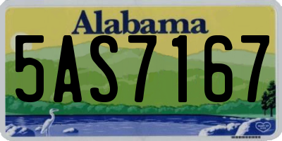 AL license plate 5AS7167
