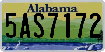 AL license plate 5AS7172