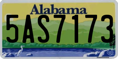 AL license plate 5AS7173