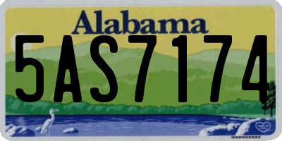 AL license plate 5AS7174