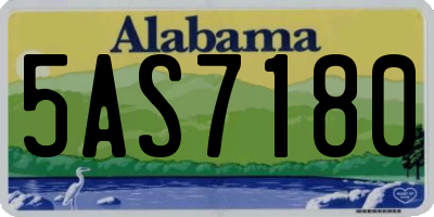 AL license plate 5AS7180