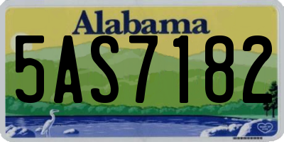 AL license plate 5AS7182