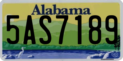 AL license plate 5AS7189