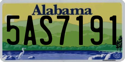 AL license plate 5AS7191