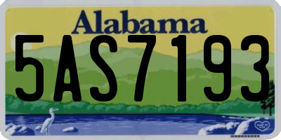 AL license plate 5AS7193