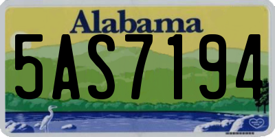 AL license plate 5AS7194