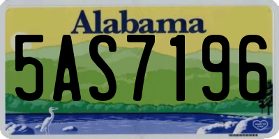 AL license plate 5AS7196
