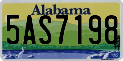 AL license plate 5AS7198